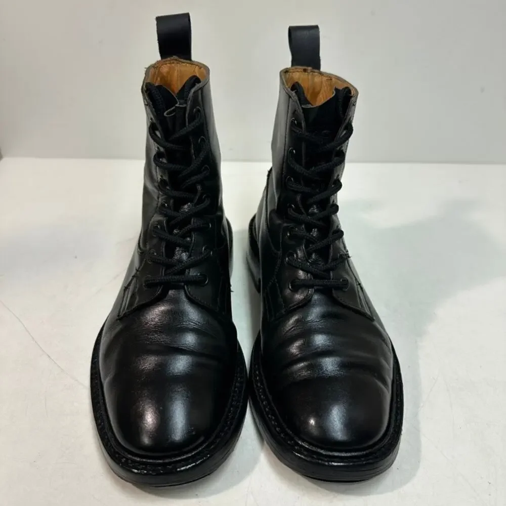 NEW HEELS Tricker's Men's Burford Country Boot Triple Black Calf EUC UK 6 US 7.5